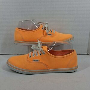 Vans Authentic Lo Pro Orange Canvas Low Top Sneakers Mens 8.5 Womens 7 TB4R